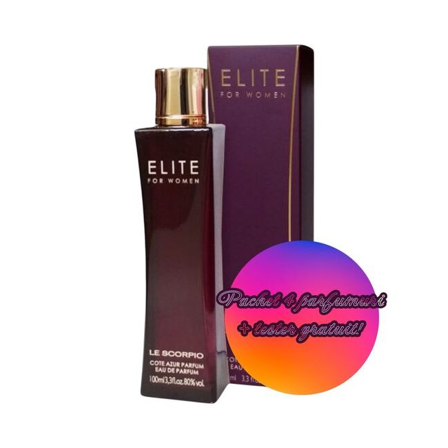 Set 4 Apa de parfum Cote d'Azur, Elite, Femei, 100ml + Tester GRATUIT