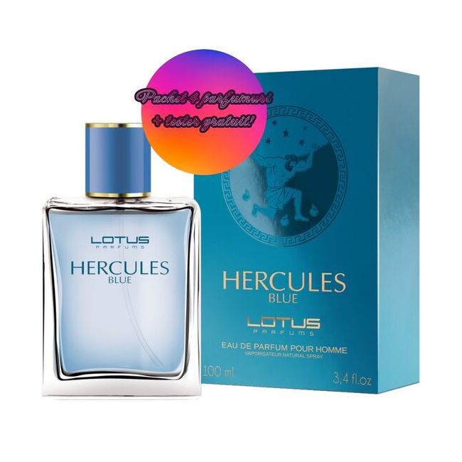 Set 4 Apa de parfum Hercules Blue, Revers, pentru barbati, 100 ml + Tester 100 ml GRATUIT
