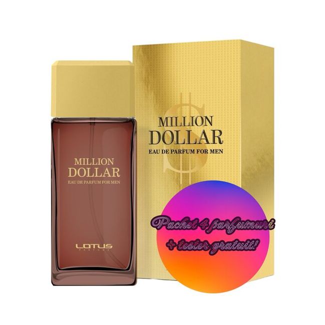 Set 4 Apa de parfum Million Dollar, Revers, pentru barbati, 100 ml + Tester 100 ml GRATUIT