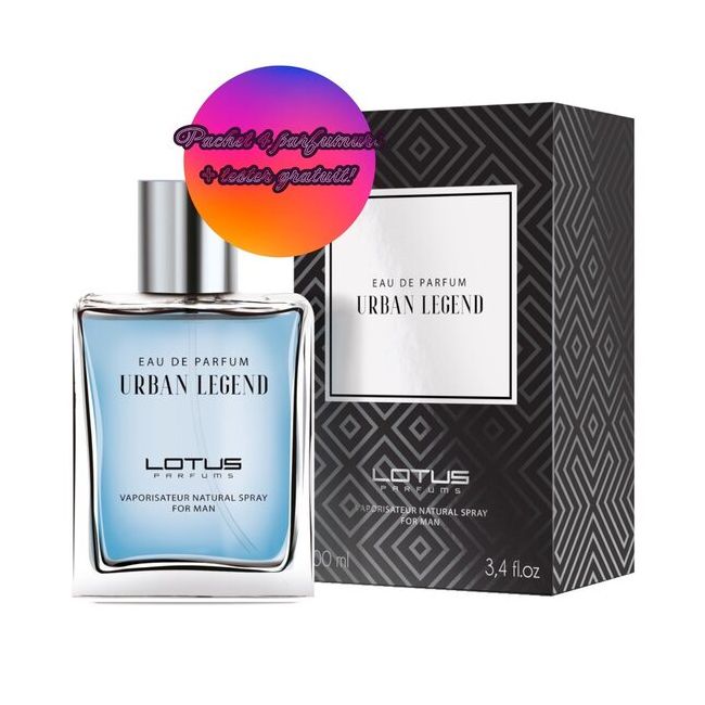 Set 4 Apa de parfum Urban Legend, Revers, pentru barbati, 100 ml + Tester 100 ml GRATUIT