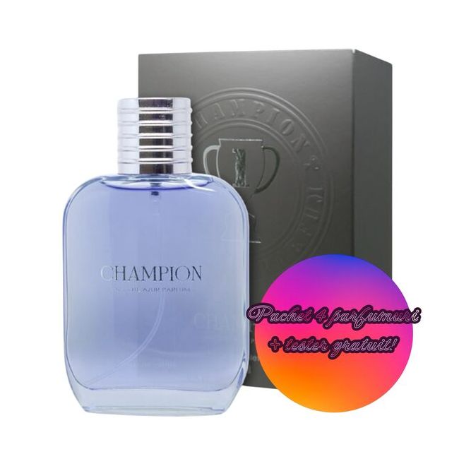 Set 4 Apa de toaleta Champion, barbati, Cote D´Azur, 100 ml + Tester GRATUIT