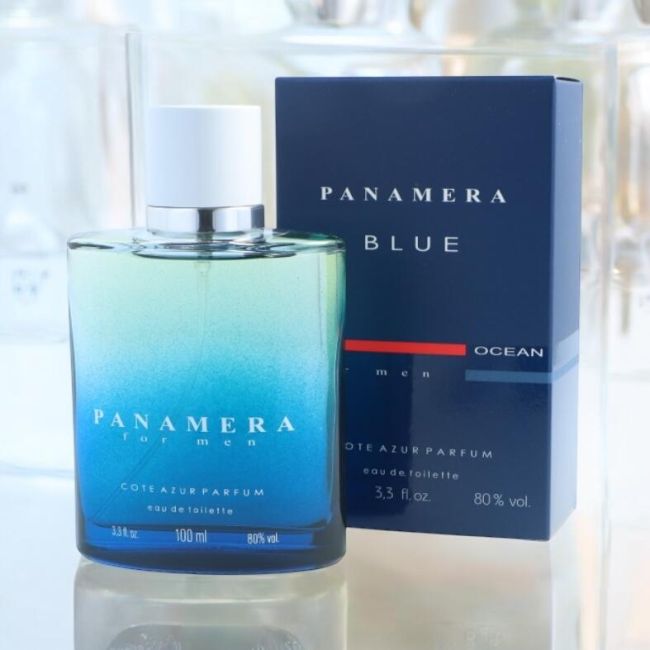 Set 4 Apa de toaleta Cote d'Azur Panamera Blue, barbati, 100 ml +Tester GRATUIT