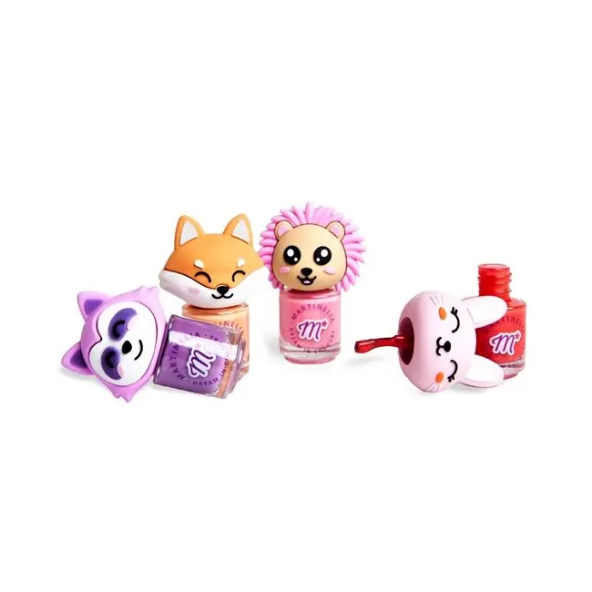 Set 4 bucati Lac de unghii My Best Friends, Martinelia 90012, 12 ml - Arici, Raton, Vulpita, Iepuras 12 ml