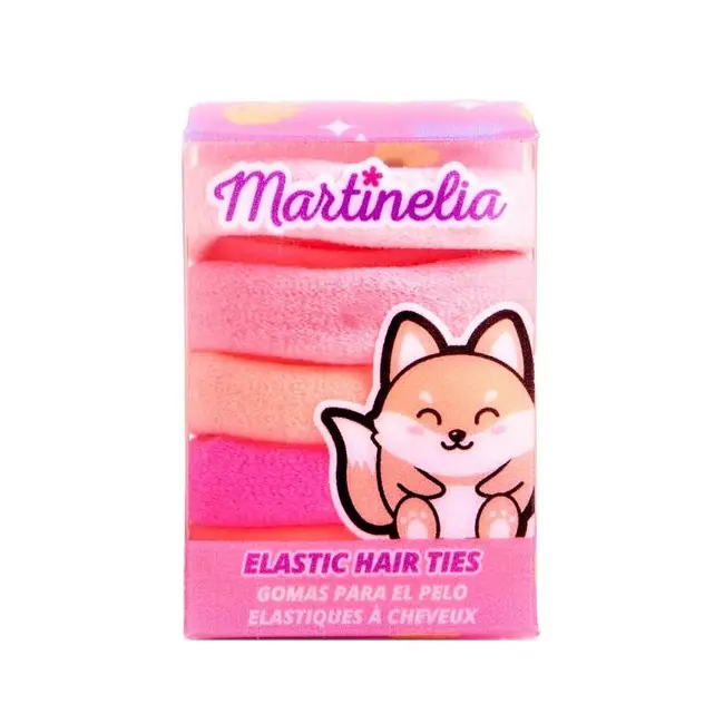 Set 5 elastice pentru par Martinelia 3011w, roz si piersica