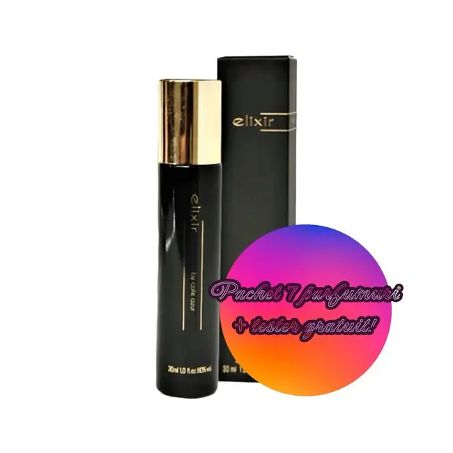 Set 7 Apa de parfum Cote d'Azur, Elixir, Black, Femei, 30ml Nr. 45 + 1 Tester GRATUIT