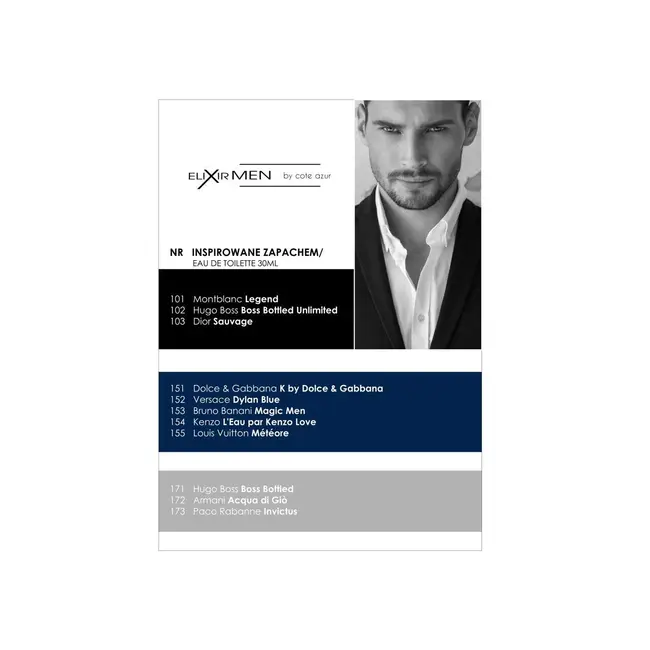 Set 7 Apa de toaleta Cote d'Azur, Elixir, Black, Barbati, 30ml Nr. 105 + 1 Tester GRATUIT