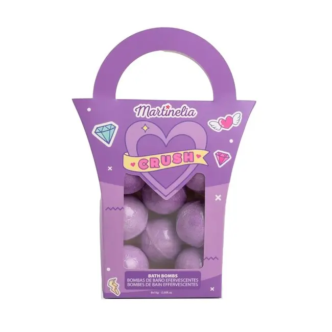 Set 8 bile efervescente de baie mov Crush, Martinelia 91500, 8x15 g