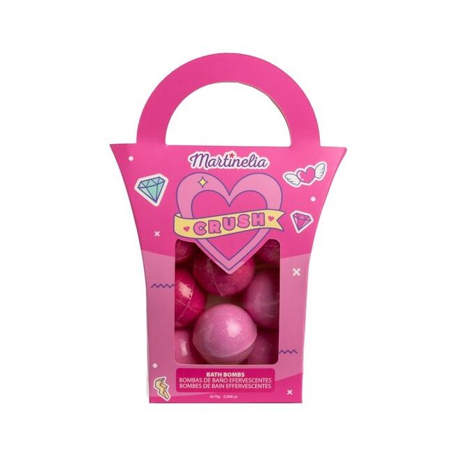 Set 8 bile efervescente de baie roz Crush, Martinelia 91500, 8 x 15g