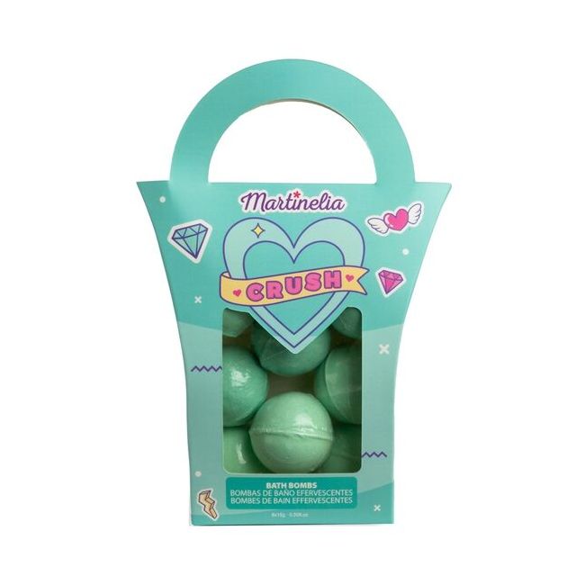 Set 8 bile efervescente de baie turcoaz Crush, Martinelia 91500, 8x15 g