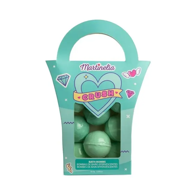Set 8 bile efervescente de baie turcoaz Crush, Martinelia 91500, 8x15 g