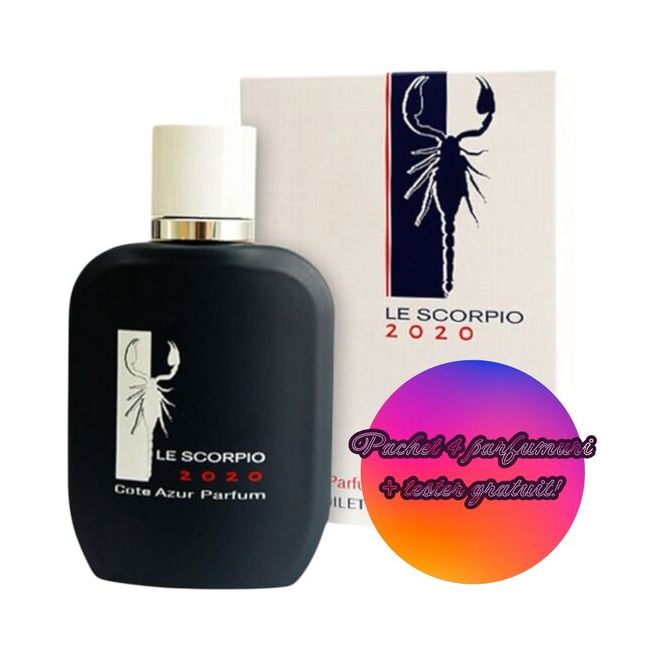 Set Apa de toaleta Cote d'Azur, Le Scorpio Men 2020, Barbati, 100ml + Tester GRATUIT