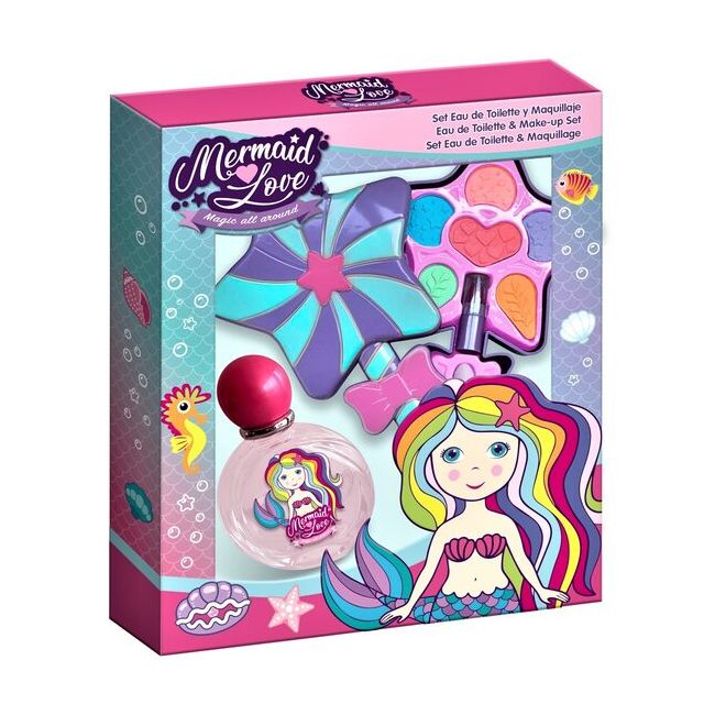 Set apa de parfum si accesorii machiaj copii Mermaid Love, Lorenay, 1792