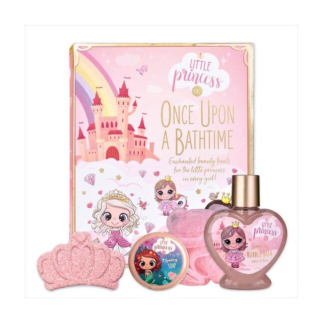 Set de baie in forma de carte cu aroma de cheesecake si capsuni Little Princess Accentra 6057146, 150 ml