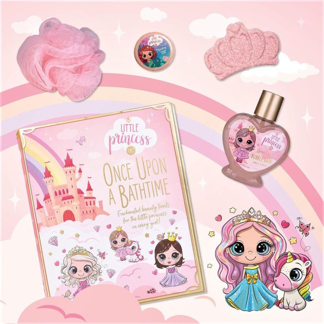 Set de baie in forma de carte cu aroma de cheesecake si capsuni Little Princess Accentra 6057146, 150 ml