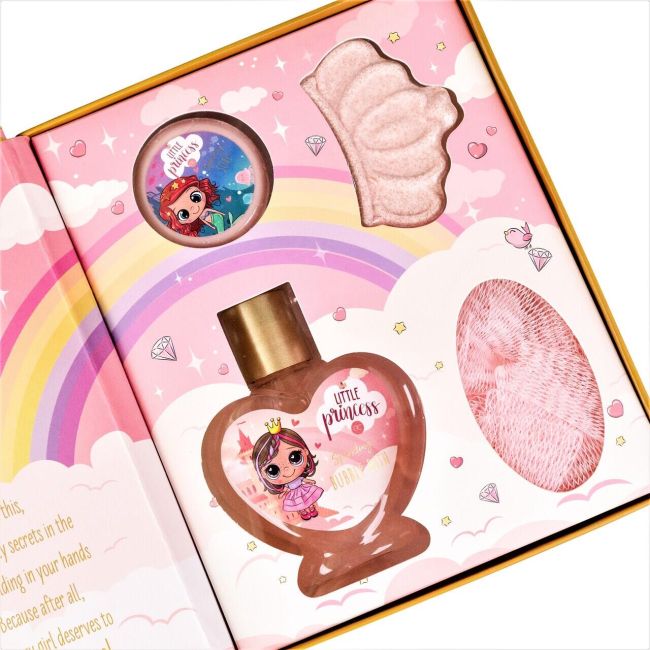 Set de baie in forma de carte cu aroma de cheesecake si capsuni Little Princess Accentra 6057146, 150 ml
