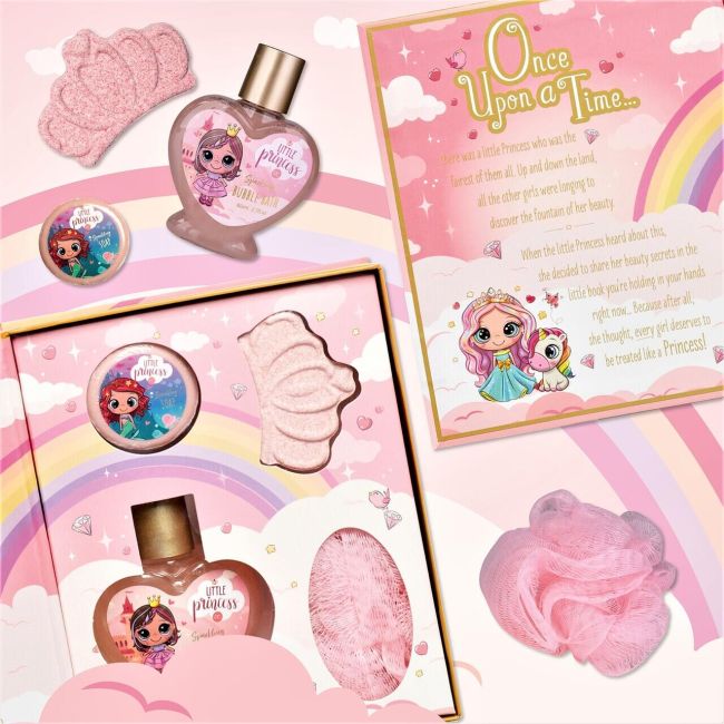 Set de baie in forma de carte cu aroma de cheesecake si capsuni Little Princess Accentra 6057146, 150 ml