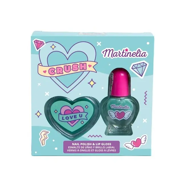 Set gloss de buze si lac de unghii Crush Nail Duo, Martinelia, 82500 - Bleu