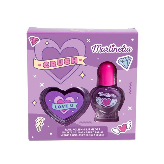 Set gloss de buze si lac de unghii Crush Nail Duo, Martinelia, 82500 - Mov
