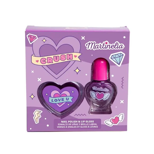 Set gloss de buze si lac de unghii Crush Nail Duo, Martinelia, 82500 - Mov