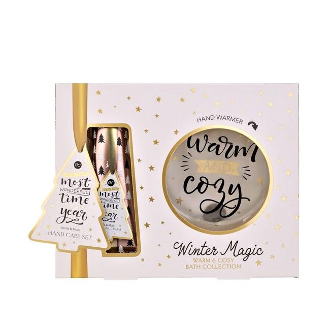 Set incalzitor si crema de maini Winter Magic, Accentra, 6056572, vanilie si mosc