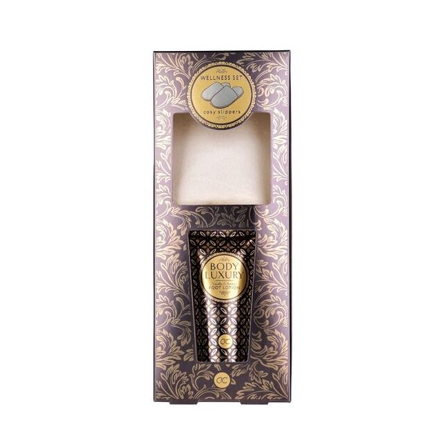 Set ingrijire picioare cu lotiune pentru picioare si papuci Body Luxury, Accentra, 6056498