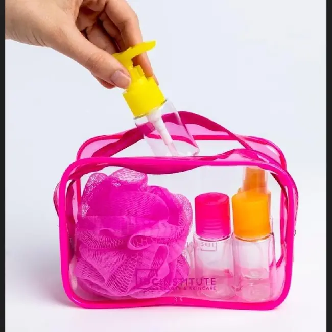 Set recipiente pentru calatorii si borseta 90001 Neon Travel, IDC Institute