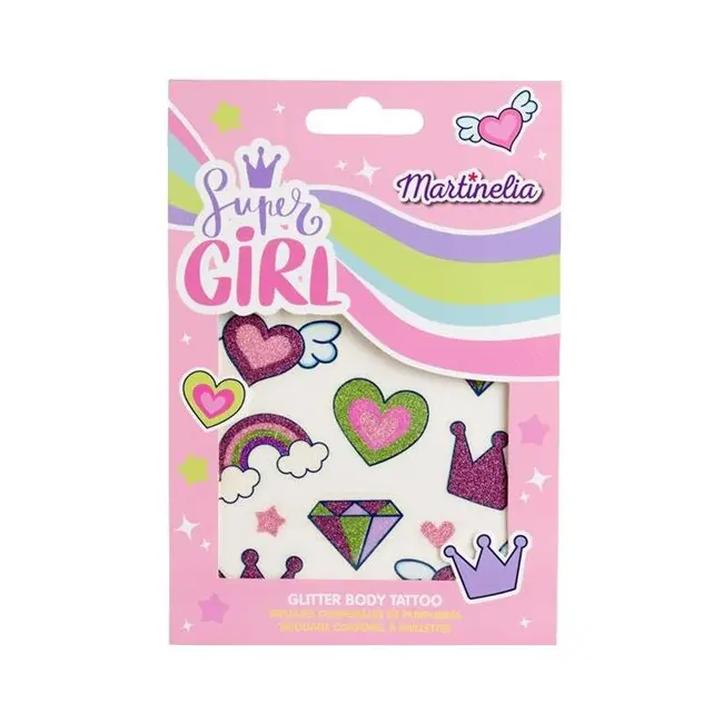 Tatuaje temporare cu glitter Super Girl, Martinelia, 68022
