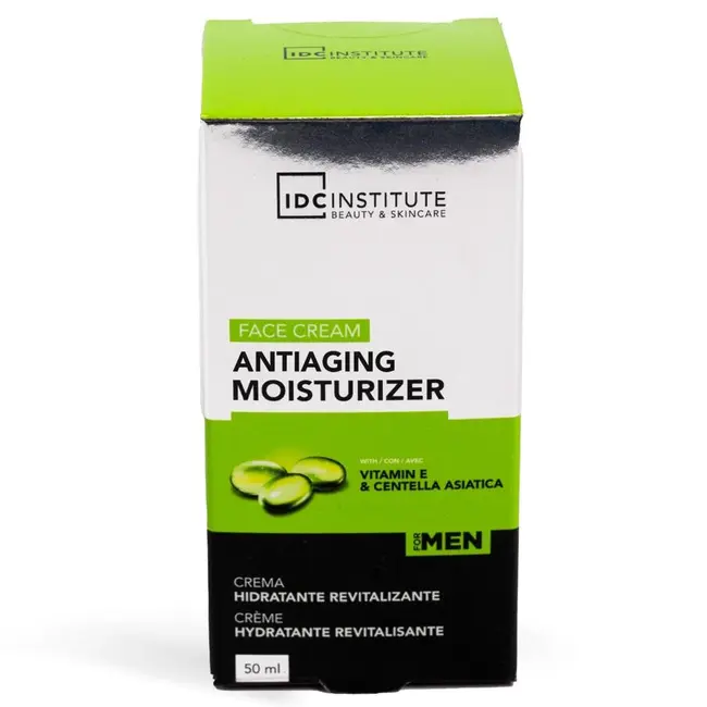 Cremă de față Antiaging & Hidratanta pentru bărbați cu Vitamina E și Centella Asiatica IDC Institute, 50 ml