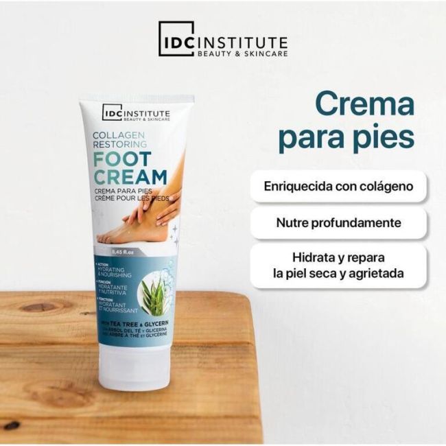 Crema regeneratoare pentru picioare cu extract de arbore de ceai si glicerina, IDC Institute 90193, 300 ml