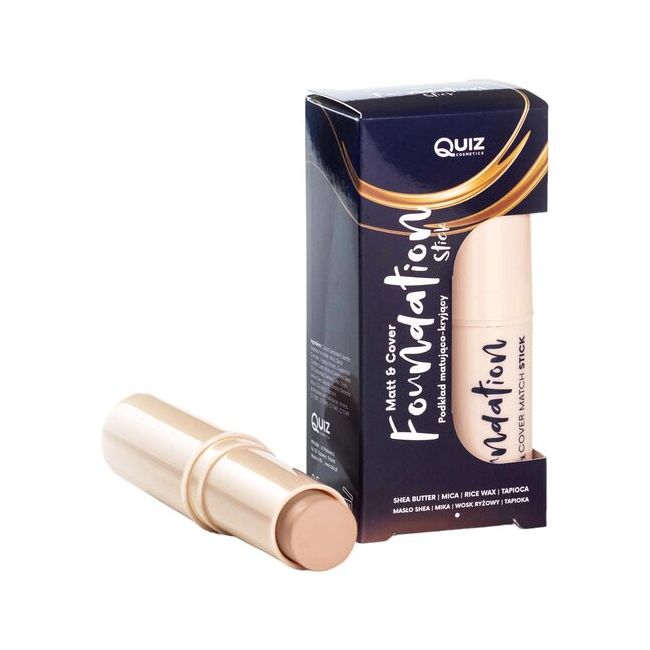 Fond de ten stick Matt & Cover Dark Beige, Quiz Cosmetics nr 03, 7.5g
