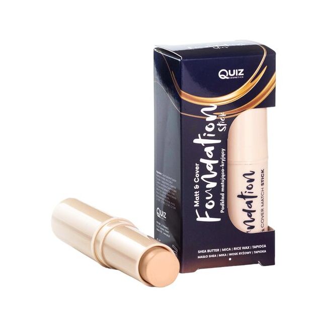 Fond de ten stick Matt & Cover Natural, Quiz Cosmetics nr 02, 7.5g