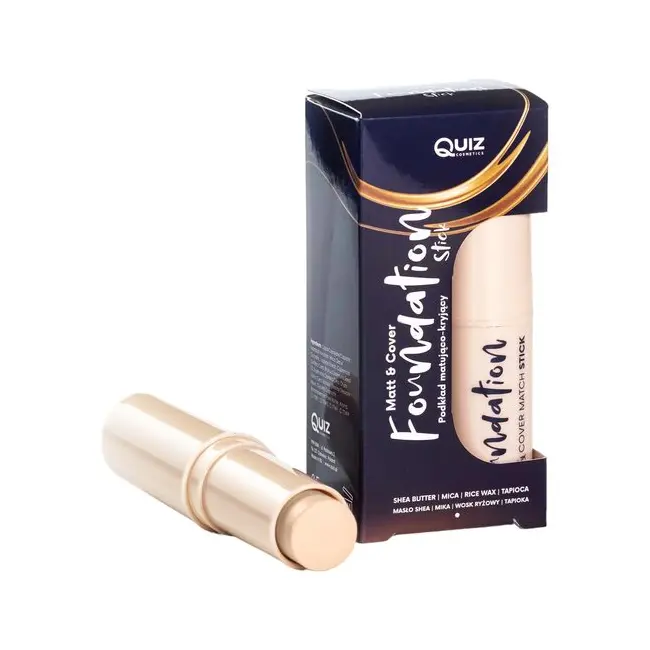 Fond de ten stick Matt & Cover Porcelain, Quiz Cosmetics nr 01, 7.5g