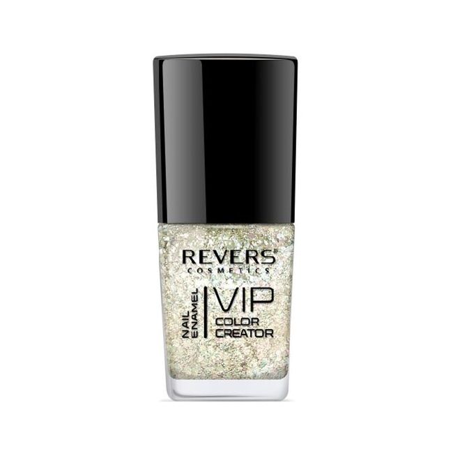 Lac de unghii Vip, 3D, Revers, sclipici alb, 12ml, Nr 255
