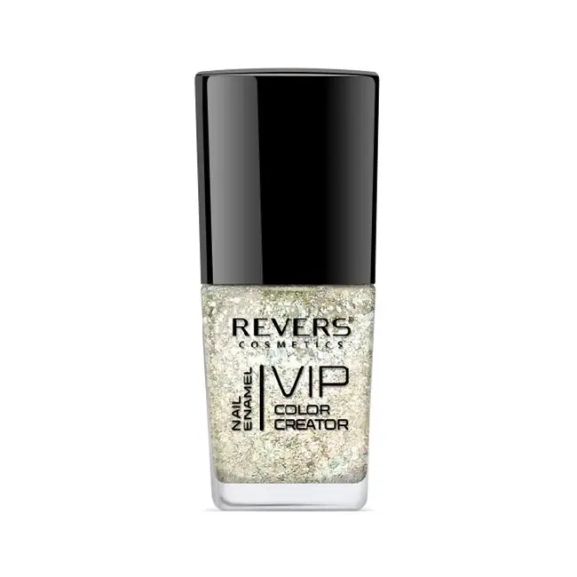 Lac de unghii Vip, 3D, Revers, sclipici alb, 12ml, Nr 255