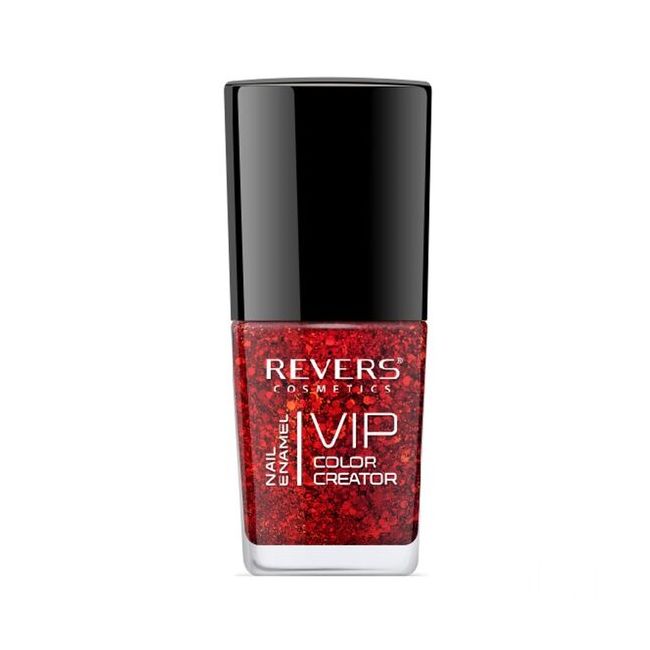 Lac de unghii Vip, 3D, Revers, sclipici rosu, 12ml, Nr 254