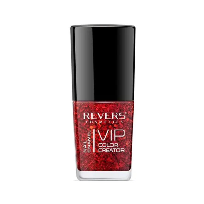 Lac de unghii Vip, 3D, Revers, sclipici rosu, 12ml, Nr 254