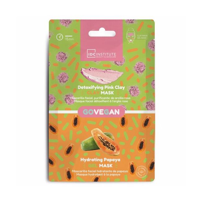 Masca duo pentru față cu argilă roz și papaya de la Skincare Essential IDC Cosmetics 85106