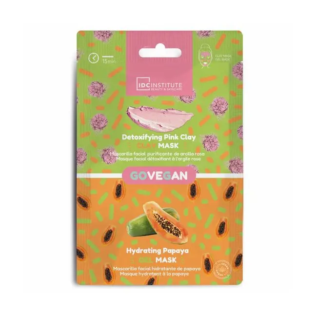 Masca duo pentru față cu argilă roz și papaya de la Skincare Essential IDC Cosmetics 85106