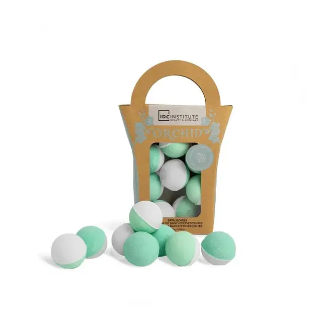 Pachet 12 Seturi 8 bile efervescente de baie Sakura/Orhideea/Violeta, IDC Institute 99021, 8 x 15g