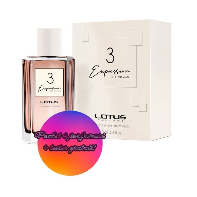 Pachet 4 Apa de parfum 3 Expression, Revers, Femei, 100ml  + Tester