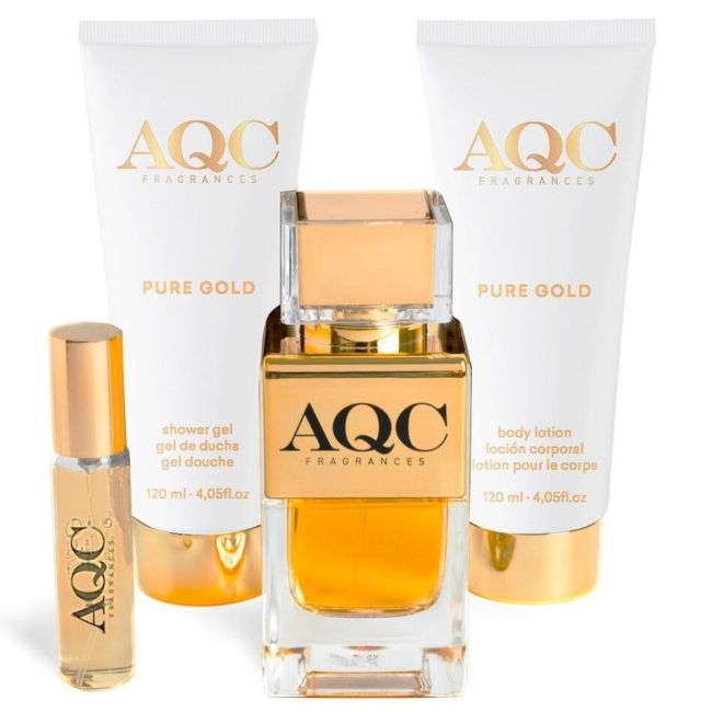 Pachet 6 seturi produse de ingrijire Pure Gold, pentru femei, Aquarius, 355ml + Tester apa de toaleta Pure Gold 44023 Gratuit