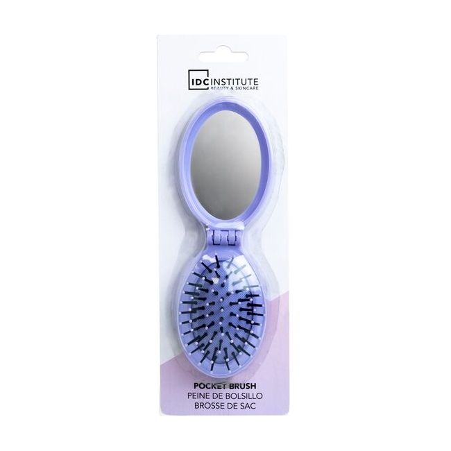Perie pliabila cu oglinda pastel IDC Institute 18301RB, mov