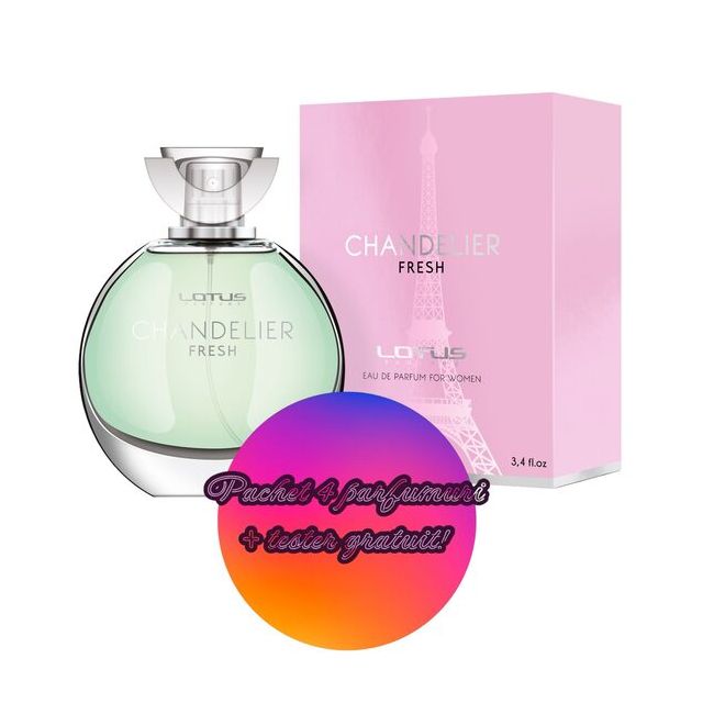 Promo 4 Apa de parfum Chandelier Fresh, Revers, Femei, 100ml + Tester