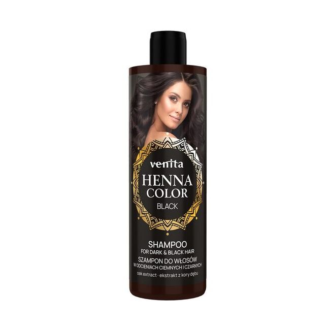 Sampon Henna Color Black, pentru par negru sau inchis la culoare, Venita 300ml