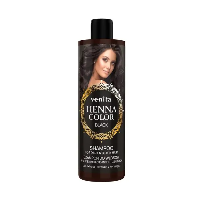 Sampon Henna Color Black, pentru par negru sau inchis la culoare, Venita 300ml
