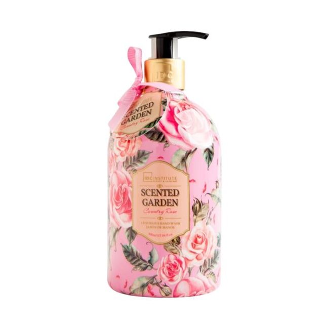 Sapun lichid cu dispenser si extract de trandafiri Scented Garden IDC Institute 40193, 500ml
