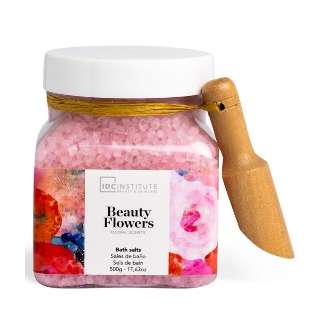 Sare de baie parfumata Beauty Flowers IDC Institute 44044, 500 g