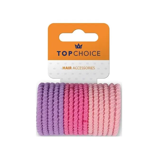 Set 16 elastice de par multicolore, Top Choice 26553