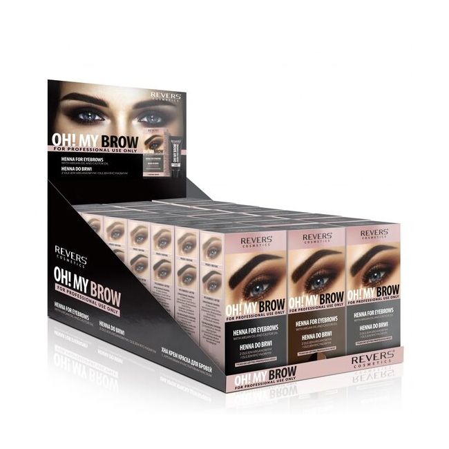 Set 24 Bucati Vopsea de sprancene Henna Oh! My Brows, Revers, 30ml