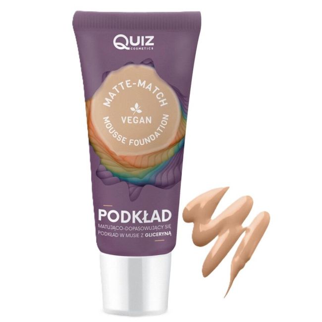 Set 24 bucati Fond de ten spuma Matte-Match Mousse + 3 testere Matte-Match Mousse, Quiz Cosmetics 30 ml (cu adaptare la nuanta tenului)